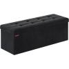imageSONGMICS Storage Ottoman Bench Foldable Ottoman Foot Rest 15 x 43 x 15 Inches End of Bed Bench Storage Chest Load up to 660 lb for Living Room Bedroom Entryway Cream White ULSF277W01Ink Black