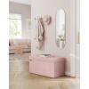 imageSONGMICS Storage Ottoman Bench Foldable Ottoman Foot Rest 15 x 43 x 15 Inches End of Bed Bench Storage Chest Load up to 660 lb for Living Room Bedroom Entryway Cream White ULSF277W01Jelly Pink