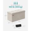 imageSONGMICS Storage Ottoman Bench Foldable Ottoman Foot Rest 15 x 43 x 15 Inches End of Bed Bench Storage Chest Load up to 660 lb for Living Room Bedroom Entryway Cream White ULSF277W01Cream White