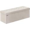 imageSONGMICS Storage Ottoman Bench Foldable Ottoman Foot Rest 15 x 43 x 15 Inches End of Bed Bench Storage Chest Load up to 660 lb for Living Room Bedroom Entryway Cream White ULSF277W01Cream White