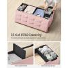 imageSONGMICS Storage Ottoman Bench Foldable Ottoman Foot Rest 15 x 43 x 15 Inches End of Bed Bench Storage Chest Load up to 660 lb for Living Room Bedroom Entryway Cream White ULSF277W01Jelly Pink