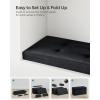 imageSONGMICS Storage Ottoman Bench Foldable Ottoman Foot Rest 15 x 43 x 15 Inches End of Bed Bench Storage Chest Load up to 660 lb for Living Room Bedroom Entryway Cream White ULSF277W01Ink Black