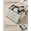 imageSONGMICS Storage Ottoman Bench Foldable Ottoman Foot Rest 15 x 43 x 15 Inches End of Bed Bench Storage Chest Load up to 660 lb for Living Room Bedroom Entryway Cream White ULSF277W01Cream White