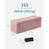 imageSONGMICS Storage Ottoman Bench Foldable Ottoman Foot Rest 15 x 43 x 15 Inches End of Bed Bench Storage Chest Load up to 660 lb for Living Room Bedroom Entryway Cream White ULSF277W01Jelly Pink