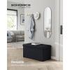 imageSONGMICS Storage Ottoman Bench Foldable Ottoman Foot Rest 15 x 43 x 15 Inches End of Bed Bench Storage Chest Load up to 660 lb for Living Room Bedroom Entryway Cream White ULSF277W01Ink Black