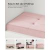 imageSONGMICS Storage Ottoman Bench Foldable Ottoman Foot Rest 15 x 43 x 15 Inches End of Bed Bench Storage Chest Load up to 660 lb for Living Room Bedroom Entryway Cream White ULSF277W01Jelly Pink