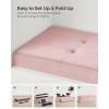 imageSONGMICS Storage Ottoman Bench Foldable Ottoman Foot Rest 15 x 43 x 15 Inches End of Bed Bench Storage Chest Load up to 660 lb for Living Room Bedroom Entryway Cream White ULSF277W01Jelly Pink