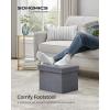 imageSONGMICS Storage Ottoman Foldable Small Ottoman Foot Rest 122 x 161 Inches Foot Stool Load up to 286 lb for Living Room Bedroom Dorm Slate Gray ULSF200G01Slate Gray