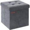 imageSONGMICS Storage Ottoman Foldable Small Ottoman Foot Rest 122 x 161 Inches Foot Stool Load up to 286 lb for Living Room Bedroom Dorm Slate Gray ULSF200G01Slate Gray
