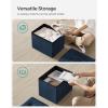imageSONGMICS Storage Ottoman Foldable Small Ottoman Foot Rest 122 x 161 Inches Foot Stool Load up to 286 lb for Living Room Bedroom Dorm Slate Gray ULSF200G01Midnight Blue