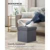 imageSONGMICS Storage Ottoman Foldable Small Ottoman Foot Rest 122 x 161 Inches Foot Stool Load up to 286 lb for Living Room Bedroom Dorm Slate Gray ULSF200G01Slate Gray