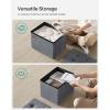 imageSONGMICS Storage Ottoman Foldable Small Ottoman Foot Rest 122 x 161 Inches Foot Stool Load up to 286 lb for Living Room Bedroom Dorm Slate Gray ULSF200G01Slate Gray
