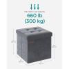 imageSONGMICS Storage Ottoman Foldable Small Ottoman Foot Rest 122 x 161 Inches Foot Stool Load up to 286 lb for Living Room Bedroom Dorm Slate Gray ULSF200G01Slate Gray