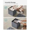 imageSONGMICS Storage Ottoman Foldable Small Ottoman Foot Rest 122 x 161 Inches Foot Stool Load up to 286 lb for Living Room Bedroom Dorm Slate Gray ULSF200G01Slate Gray