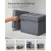 imageSONGMICS Storage Ottoman Foldable Small Ottoman Foot Rest 122 x 161 Inches Foot Stool Load up to 286 lb for Living Room Bedroom Dorm Slate Gray ULSF200G01Slate Gray