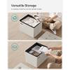 imageSONGMICS Storage Ottoman Foldable Small Ottoman Foot Rest 122 x 161 Inches Foot Stool Load up to 286 lb for Living Room Bedroom Dorm Slate Gray ULSF200G01Cream White
