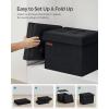 imageSONGMICS Storage Ottoman Foldable Small Ottoman Foot Rest 122 x 161 Inches Foot Stool Load up to 286 lb for Living Room Bedroom Dorm Slate Gray ULSF200G01Ink Black