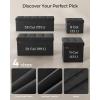 imageSONGMICS Storage Ottoman Foldable Small Ottoman Foot Rest 122 x 161 Inches Foot Stool Load up to 286 lb for Living Room Bedroom Dorm Slate Gray ULSF200G01Ink Black