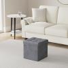 imageSONGMICS Storage Ottoman Foldable Small Ottoman Foot Rest 122 x 161 Inches Foot Stool Load up to 286 lb for Living Room Bedroom Dorm Slate Gray ULSF200G01Slate Gray