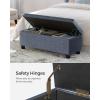 imageSONGMICS Storage Ottoman Storage Bench Tufted Entryway Bedroom Bench 177 x 465 x 177 Inches Hinges Easy Lid Operation Wooden Legs LinenLook Cover Loads 330 lb Light Denim Blue ULOM070Q01