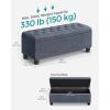 imageSONGMICS Storage Ottoman Storage Bench Tufted Entryway Bedroom Bench 177 x 465 x 177 Inches Hinges Easy Lid Operation Wooden Legs LinenLook Cover Loads 330 lb Light Denim Blue ULOM070Q01