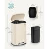 imageSONGMICS Trash Can with Lid 8 Gallon Garbage Can Stainless Steel Small Waste Bin with Step Pedal and Inner Bucket Soft Close Kitchen Silver ULTB03NLSand Beige