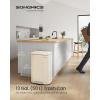 imageSONGMICS Trash Can with Lid 8 Gallon Garbage Can Stainless Steel Small Waste Bin with Step Pedal and Inner Bucket Soft Close Kitchen Silver ULTB03NLSand Beige