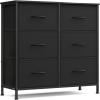 imageSONGMICS Dresser for Bedroom Chest of Drawers Steel MDF 8 NonWoven Fabric Drawers Storage Organizer Unit Closet Entryway Rustic Brown and Ink Black ULGS124B02SInk Black  Ebony Black