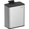 imageSONGMICS Hanging Trash Can 21Gallon 8 L Small Kitchen Garbage Can with Lid Cabinet Door Hanging or WallMounted with Hooks for Under Sink Bathrooms Metallic Silver ULTB810E08Metallic Silver