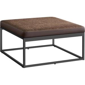 imageSONGMICS HOME LUIZ Collection  Ottoman Square Coffee Table Footstool Reversible Top Padded Seat Side Table Minimalist Steel Frame Max Load 660 lb for Living Room Dove Gray ULOM077G01Walnut Brown
