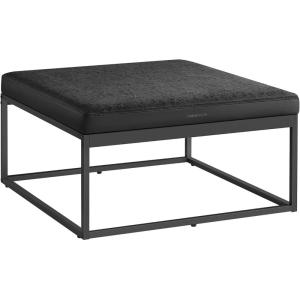 imageSONGMICS HOME LUIZ Collection  Ottoman Square Coffee Table Footstool Reversible Top Padded Seat Side Table Minimalist Steel Frame Max Load 660 lb for Living Room Dove Gray ULOM077G01Ink Black