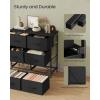 imageSONGMICS Dresser for Bedroom Chest of Drawers TV Stand Steel MDF 6 NonWoven Fabric Drawers Storage Organizer Unit Closet Entryway Rustic Brown and Ink Black ULGS123B02SInk Black  Ebony Black