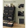 imageSONGMICS Dresser for Bedroom Chest of Drawers TV Stand Steel MDF 6 NonWoven Fabric Drawers Storage Organizer Unit Closet Entryway Rustic Brown and Ink Black ULGS123B02SInk Black  Ebony Black