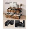 imageSONGMICS Dresser for Bedroom Chest of Drawers TV Stand Steel MDF 6 NonWoven Fabric Drawers Storage Organizer Unit Closet Entryway Rustic Brown and Ink Black ULGS123B02SRustic Brown  Ink Black