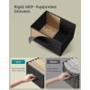 imageSONGMICS Dresser for Bedroom Chest of Drawers TV Stand Steel MDF 6 NonWoven Fabric Drawers Storage Organizer Unit Closet Entryway Rustic Brown and Ink Black ULGS123B02SInk Black  Ebony Black