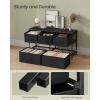 imageSONGMICS Dresser for Bedroom Chest of Drawers TV Stand Steel MDF 6 NonWoven Fabric Drawers Storage Organizer Unit Closet Entryway Rustic Brown and Ink Black ULGS123B02SInk Black  Ebony Black