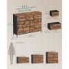 imageSONGMICS Dresser for Bedroom Chest of Drawers TV Stand Steel MDF 6 NonWoven Fabric Drawers Storage Organizer Unit Closet Entryway Rustic Brown and Ink Black ULGS123B02SRustic Brown  Ink Black