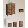 imageSONGMICS Dresser for Bedroom Chest of Drawers TV Stand Steel MDF 6 NonWoven Fabric Drawers Storage Organizer Unit Closet Entryway Rustic Brown and Ink Black ULGS123B02SRustic Brown  Ink Black