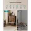 imageSONGMICS Dresser for Bedroom Chest of Drawers TV Stand Steel MDF 6 NonWoven Fabric Drawers Storage Organizer Unit Closet Entryway Rustic Brown and Ink Black ULGS123B02SRustic Brown  Ink Black