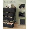 imageSONGMICS Dresser for Bedroom Chest of Drawers TV Stand Steel MDF 6 NonWoven Fabric Drawers Storage Organizer Unit Closet Entryway Rustic Brown and Ink Black ULGS123B02SInk Black  Ebony Black