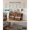 imageSONGMICS Dresser for Bedroom Chest of Drawers TV Stand Steel MDF 6 NonWoven Fabric Drawers Storage Organizer Unit Closet Entryway Rustic Brown and Ink Black ULGS123B02SRustic Brown  Ink Black