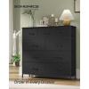 imageSONGMICS Dresser for Bedroom Chest of Drawers TV Stand Steel MDF 6 NonWoven Fabric Drawers Storage Organizer Unit Closet Entryway Rustic Brown and Ink Black ULGS123B02SInk Black  Ebony Black