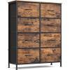 imageSONGMICS Dresser for Bedroom Chest of Drawers TV Stand Steel MDF 6 NonWoven Fabric Drawers Storage Organizer Unit Closet Entryway Rustic Brown and Ink Black ULGS123B02SRustic Brown  Ink Black