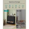 imageSONGMICS Dresser for Bedroom Chest of Drawers TV Stand Steel MDF 6 NonWoven Fabric Drawers Storage Organizer Unit Closet Entryway Rustic Brown and Ink Black ULGS123B02SInk Black  Ebony Black