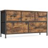 imageSONGMICS Dresser for Bedroom Chest of Drawers TV Stand Steel MDF 6 NonWoven Fabric Drawers Storage Organizer Unit Closet Entryway Rustic Brown and Ink Black ULGS123B02SRustic Brown  Ink Black