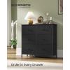 imageSONGMICS Dresser for Bedroom Chest of Drawers TV Stand Steel MDF 6 NonWoven Fabric Drawers Storage Organizer Unit Closet Entryway Rustic Brown and Ink Black ULGS123B02SInk Black  Ebony Black