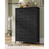 imageSONGMICS Dresser for Bedroom Chest of Drawers TV Stand Steel MDF 6 NonWoven Fabric Drawers Storage Organizer Unit Closet Entryway Rustic Brown and Ink Black ULGS123B02SInk Black  Ebony Black