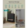 imageSONGMICS Dresser for Bedroom Chest of Drawers TV Stand Steel MDF 6 NonWoven Fabric Drawers Storage Organizer Unit Closet Entryway Rustic Brown and Ink Black ULGS123B02SInk Black  Ebony Black