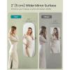 imageSONGMICS Jewelry Organizer LED Jewelry Cabinet WallDoor Mounted Lockable Rounded Wide Mirror with Storage Interior Mirror 39 x 165 x 425 Inches Jelly Pink Surface with Cream White LiningLaurel Green  Cream White