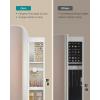 imageSONGMICS Jewelry Organizer LED Jewelry Cabinet WallDoor Mounted Lockable Rounded Wide Mirror with Storage Interior Mirror 39 x 165 x 425 Inches Jelly Pink Surface with Cream White LiningWhite  Greige